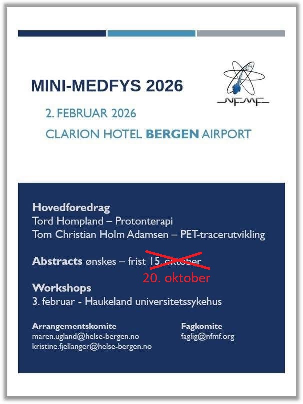 Mini-MedFys 2026, ny abstractfrist!
